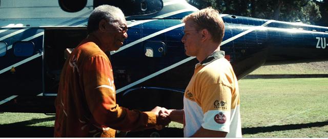 Morgan Freeman and Matt Damon star in Clint Eastwood’s Invictus.