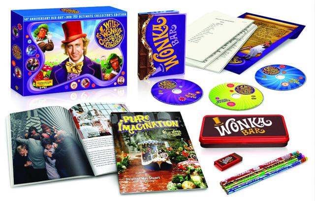 Willy Wonka and the Chocolate Factory 40th Anniversary Ultimate Collector’s Edition Blu-ray Combo Pack will be available October 18!  Also available digitally via On Demand and For Download.