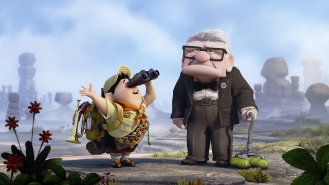 disney pixar up house. “UP” (L-R) Russell and Carl