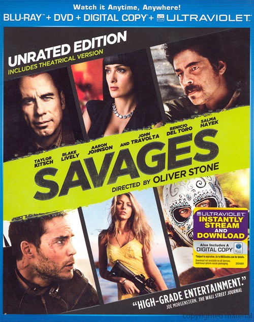 Savages was released on Blu-ray and DVD on November 13th, 2012.