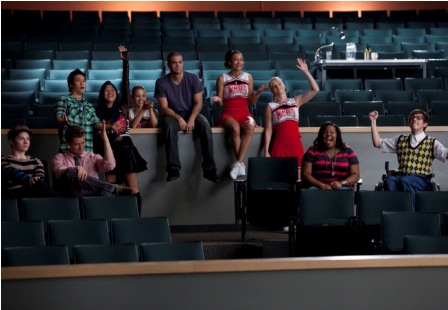 The Glee club watch Sunshine perform in 