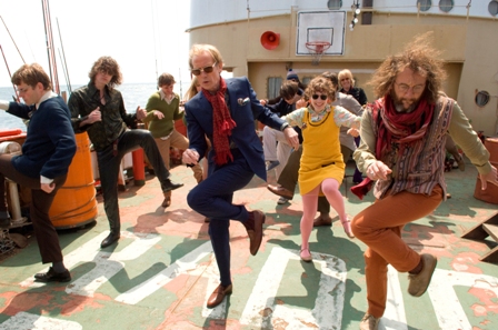 (leftÐright) Will Adamsdale, Tom Wisdom, Bill Nighy, Katherine Parkinson and Ralph Brown starÊin Richard Curtis' rock and roll comedy PIRATE RADIO, a Focus Features release.Ê Photo Credit: Alex Bailey