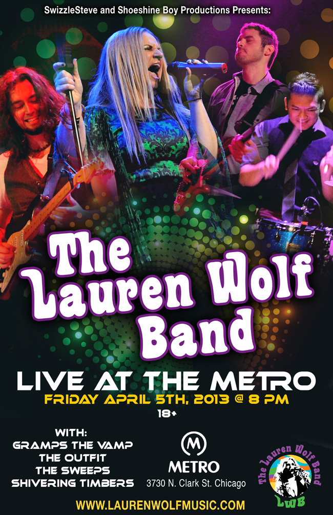 The Lauren Wolf Band performs live at Metro Chicago on April 5, 2013