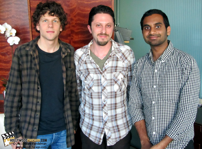 Jesse Eisenberg, Adam Fendelman and Aziz Ansari