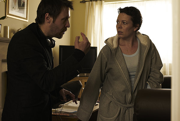 Paddy Considine directs Olivia Colman on the set of Tyrannosaur.