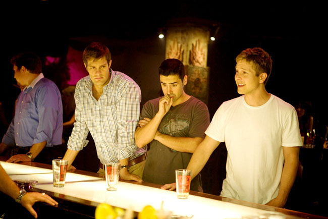 Boys of Bummer: Geoff Stults as Dan, Jesse Bradford as Drew and Matt Crzuchry as Tucker Max in ‘I Hope They Serve Beer in Hell’