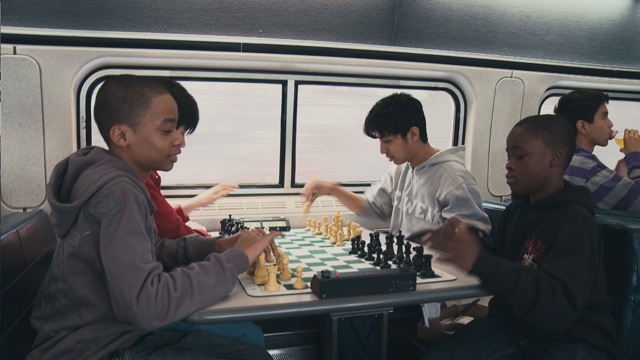 The I.S. 318 chess team practices on the way to its latest competition in Katie Dellamaggiore’s Brooklyn Castle.