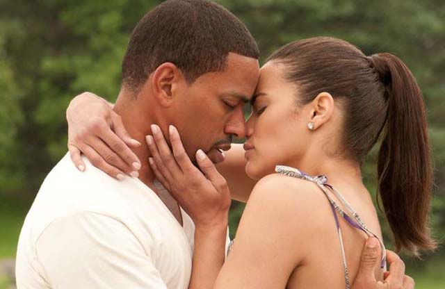 Betrothed: Laz Alonso (Jason) and Paula Patton (Sabrina) in ‘Jumping the Broom’