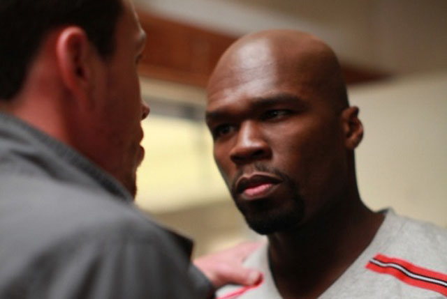 Chris Klein as Briggs and Curtis ‘50 Cent’ Jackson as Tino in ‘Caught in the Crossfire’