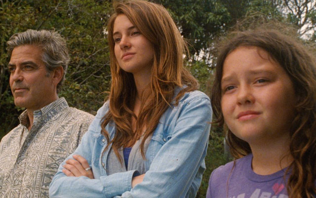 One Man’s Family: George Clooney, Shailene Woodley and Amara Miller in ‘The Descendants’