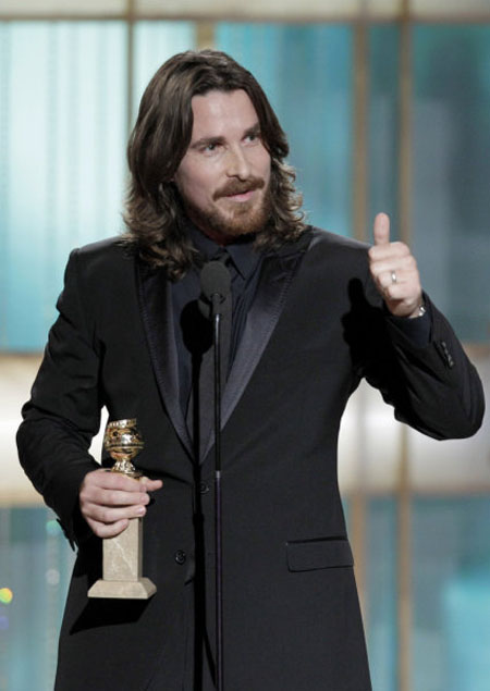 Christian Bale takes the Drama Best Supporting Actor Golden Globe Award for the Film ‘The Fighter’