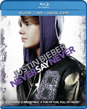 Justin Bieber: Never Say Never was released on Blu-Ray and DVD on May 13, 2011