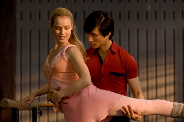 Amanda Schull as Liz and Chi Cao as Li in MAO'S LAST DANCER.