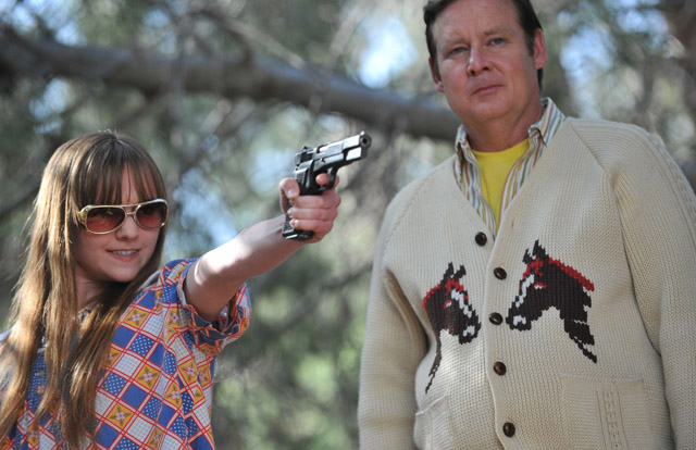 Tara Lynne Barr (Roxy) and Joel Murray (Frank) in ‘God Bless America’