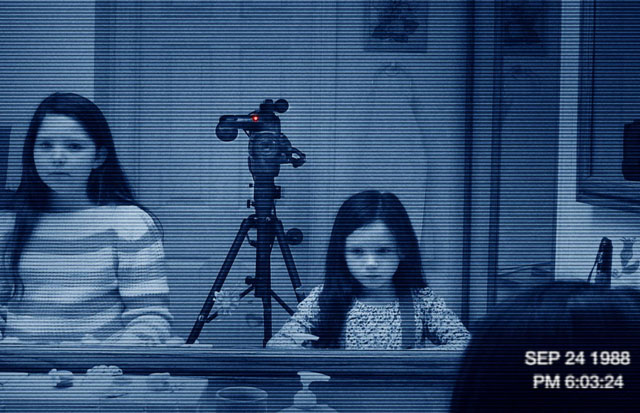 Chloe Csengery as Young Katie and Jessica Tyler Brown as Young Kristi Rey in ‘Paranormal Activity 3’