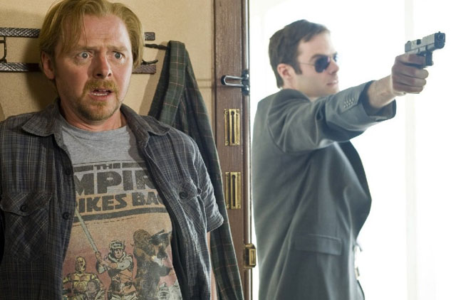 Under the Gun: Simon Pegg and Bill Hader (Haggard) in ‘Paul’