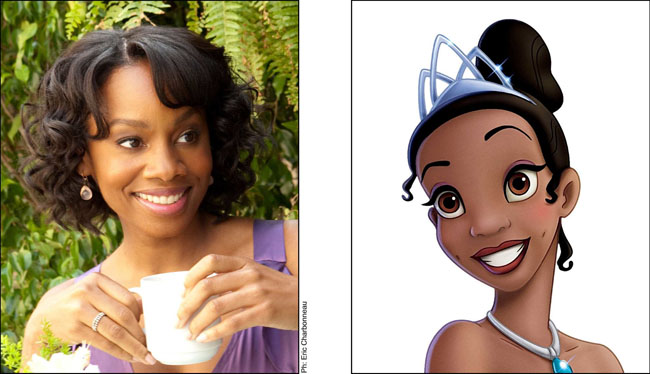 Anika Noni Rose and Her Princess Cartoon Alter Ego as Portrayed in The Princess and the Frog