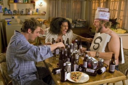 Bret Harrison, Rick Gonzalez, and Tyler Labine in Reaper.