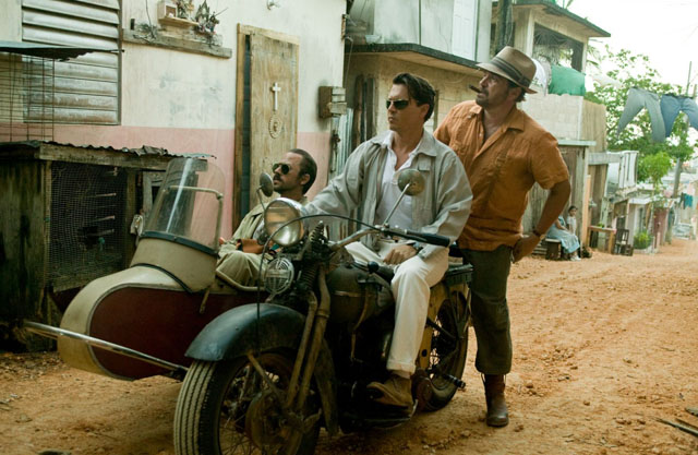 L-R: Giovanni Ribisi, Johnny Depp and Michael Rispoli in ’Rum Diary’