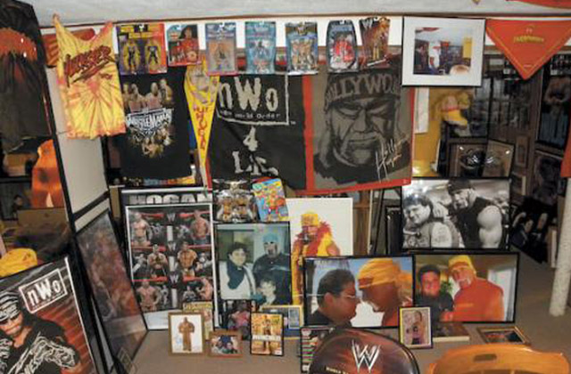 A Small Part of Chris Sader’s Hulk Hogan Memorabilia Collection in ‘Sadermania’