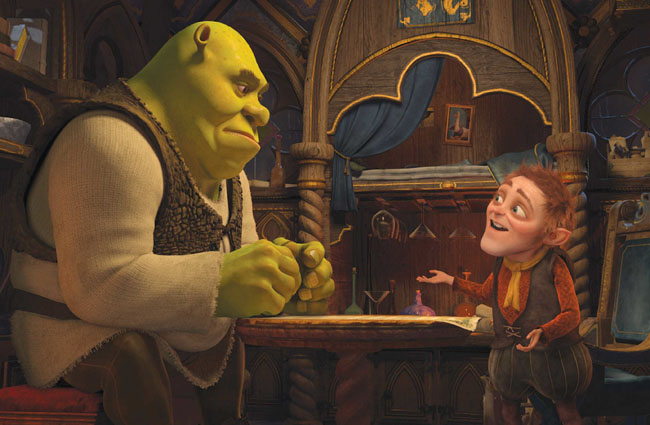 Negotiations: Shrek and Rumpelstiltskin (Walt Dohrn) Hammer Out a Deal in ‘Shrek Forever After’