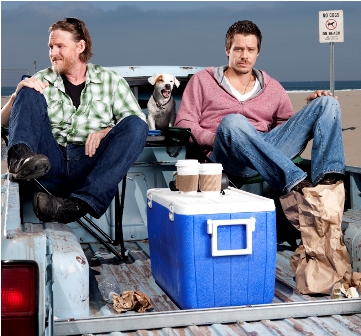 L-R: Donal Logue as Hank Dolworth and Michael Raymond-James as Britt Pollack in TERRIERS premiering on FX.