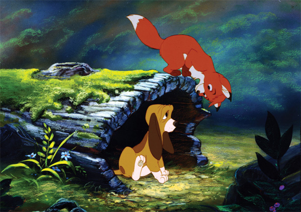 Corey Feldman and Keith Coogan voice the young versions of Copper and Tod in Ted Berman, Richard Rich and Art Stevens’s 1981 film The Fox and the Hound.