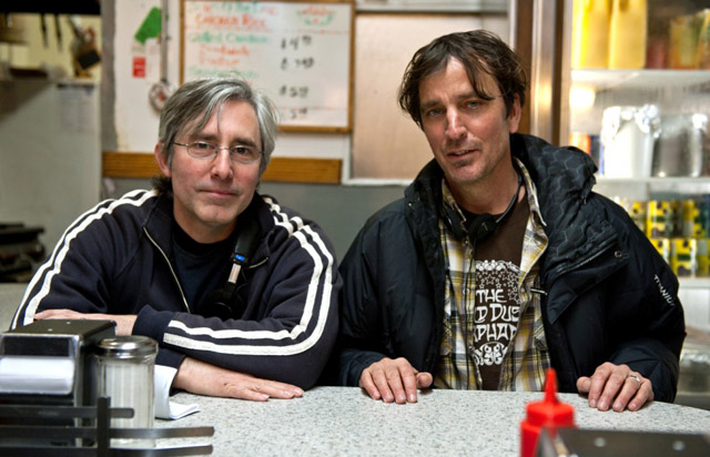Reel and Real: Paul Weitz (left) with Author Nick Flynn, on the Set of ‘Being Flynn’