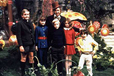 The Kids Pose with Willy Wonka (Gene Wilder)