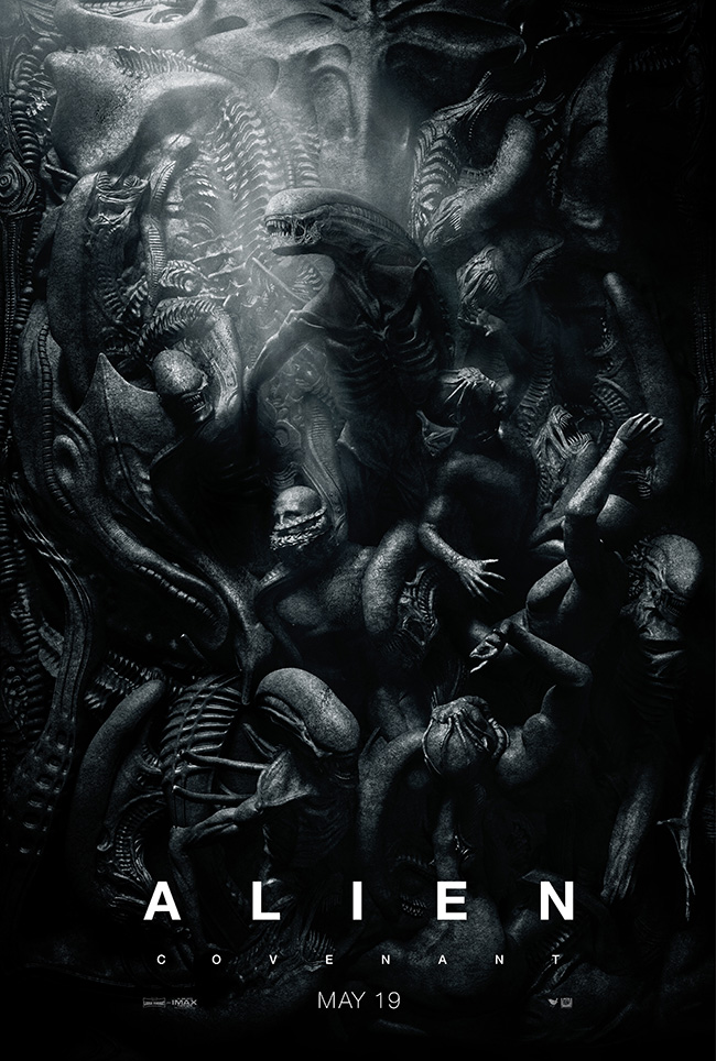 The movie poster for Alien: Covenant starring Michael Fassbender from Ridley Scott