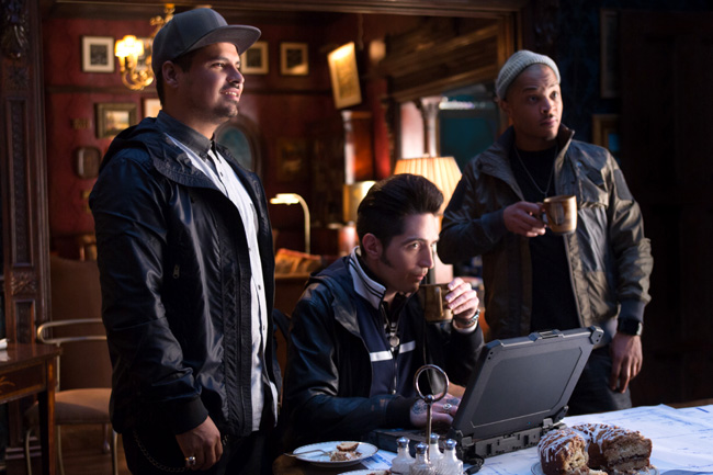 Michael Pena, David Dastmalchian and T.I. in Ant-Man