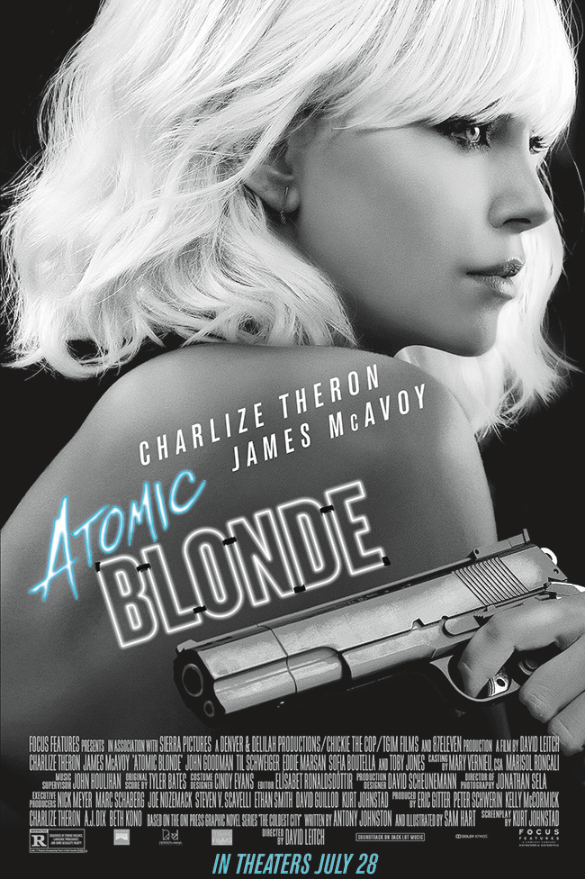 The movie poster for Atomic Blonde starring Charlize Theron