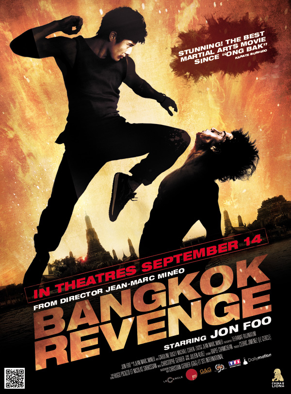 The movie poster for Bangkok Revenge starring Jon Foo