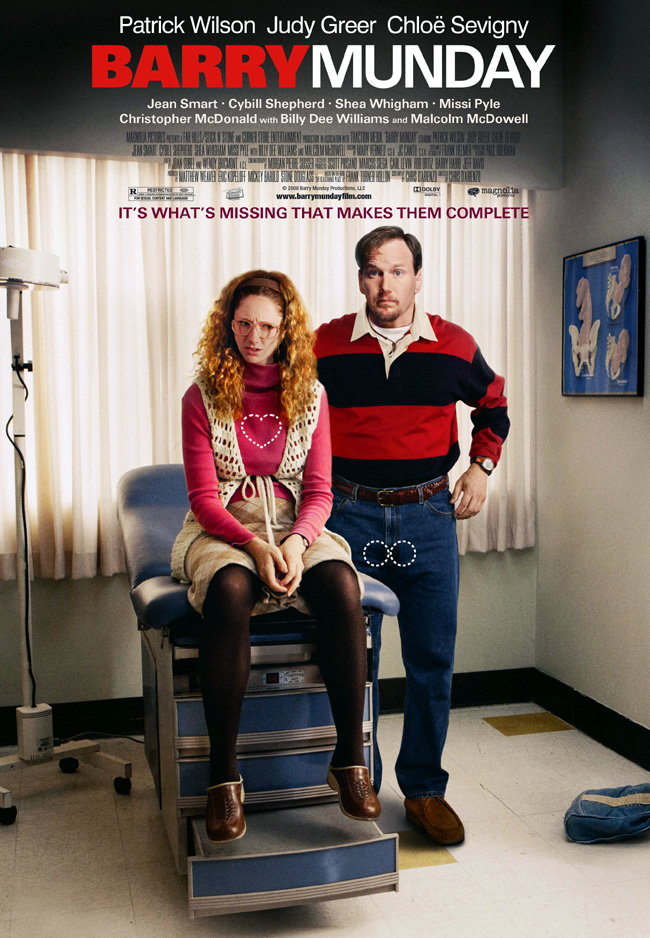 The movie poster for Barry Munday with Patrick Wilson, Judy Greer and Chloe Sevigny