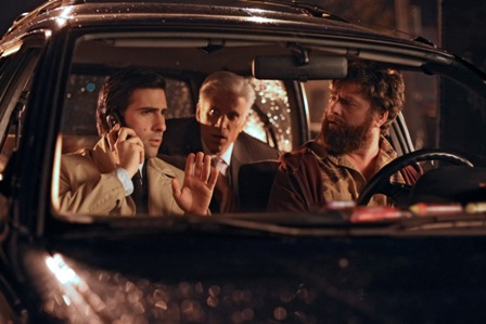 Episode 106 Scene 08: Jonathan, Ray and George wait in Leah's car. They are watching Sophia's motel room.