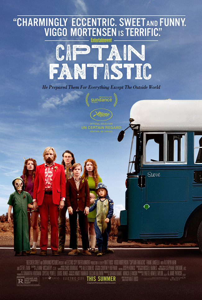 The movie poster for Captain Fantastic starring Viggo Mortensen