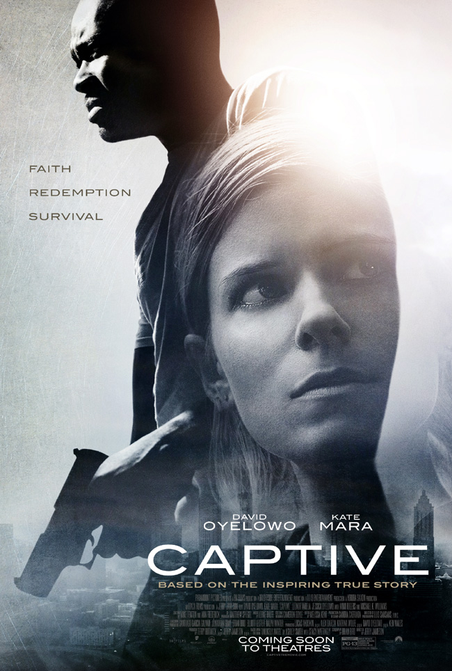 The movie poster for Captive starring Kate Mara and David Oyelowo