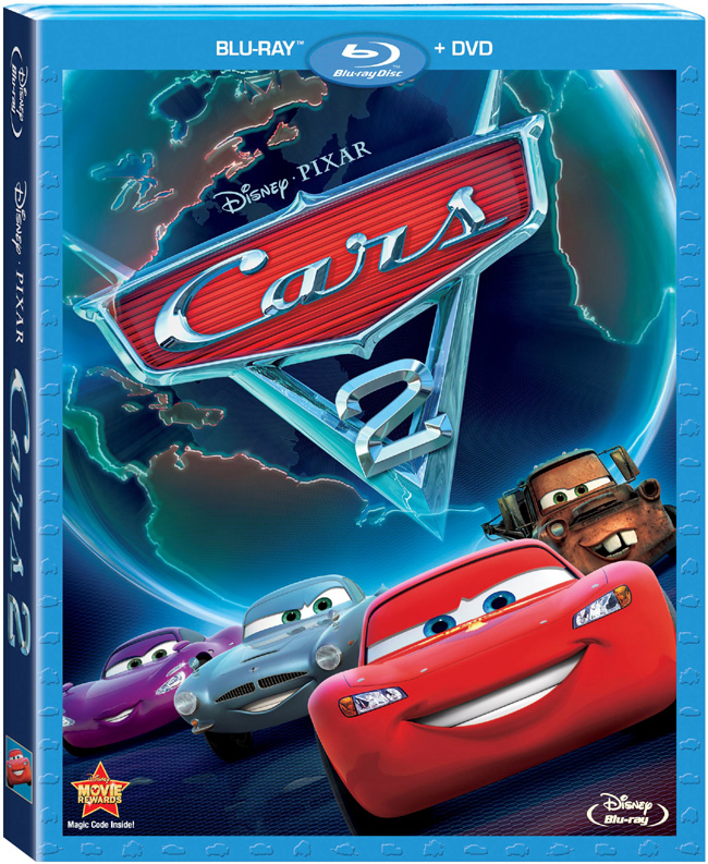 The Blu-ray and DVD combo pack of Cars 2 with Owen Wilson and Larry the Cable Guy