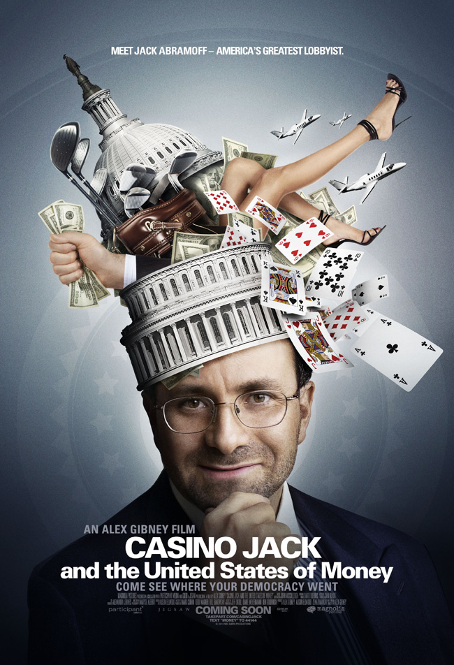 The movie poster for Casino Jack and the United States of Money from filmmaker Alex Gibney