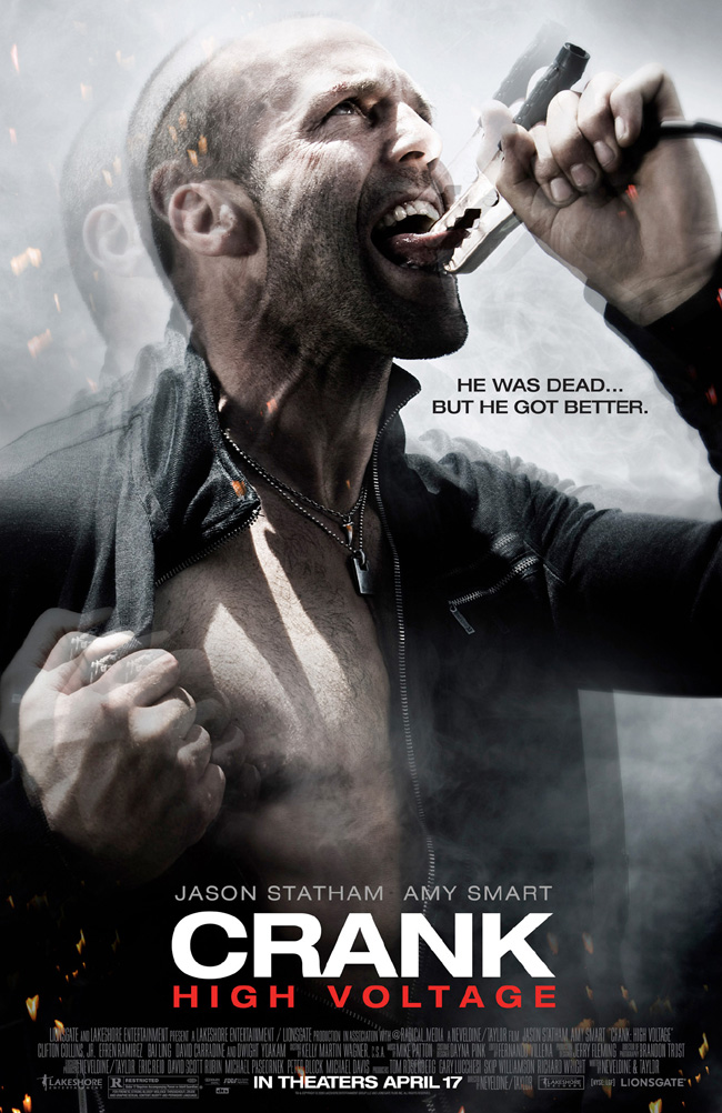 The poster for Crank High Voltage with Jason Statham and Amy Smart