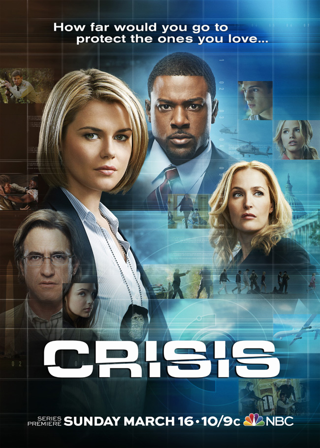 The TV poster for NBC's Crisis starring Gillian Anderson