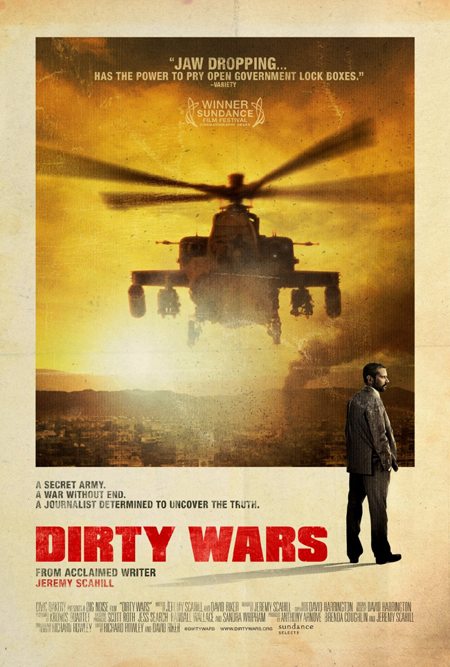 The movie poster for Dirty Wars from acclaimed writer Jeremy Scahill