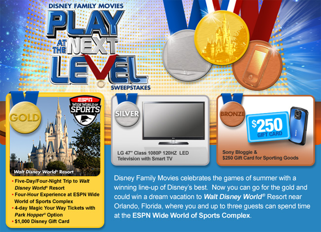 Play at the Next Level sweepstakes from Disney Family Movies