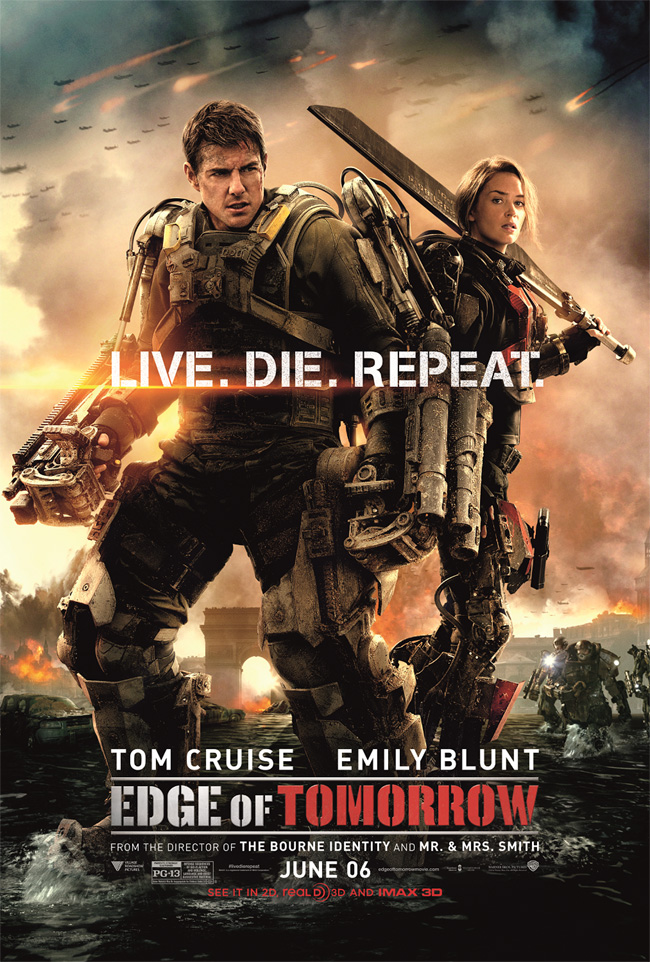 The movie poster for Edge of Tomorrow starring Tom Cruise and Emily Blunt