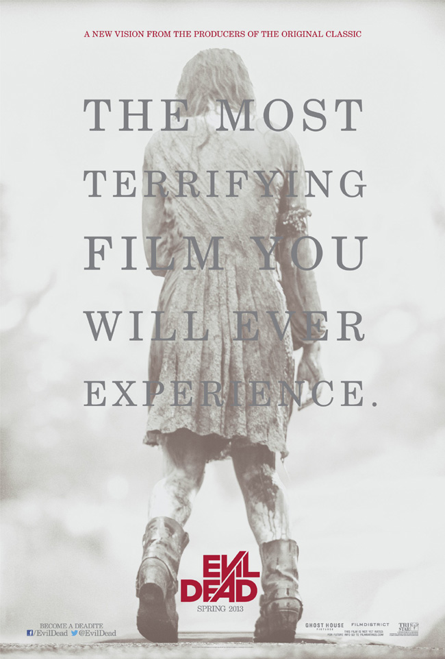 The movie poster for Evil Dead from Juno writer Diablo Cody