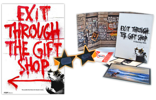 The DVD and poster for Exit Through the Gift Shop from Banksy