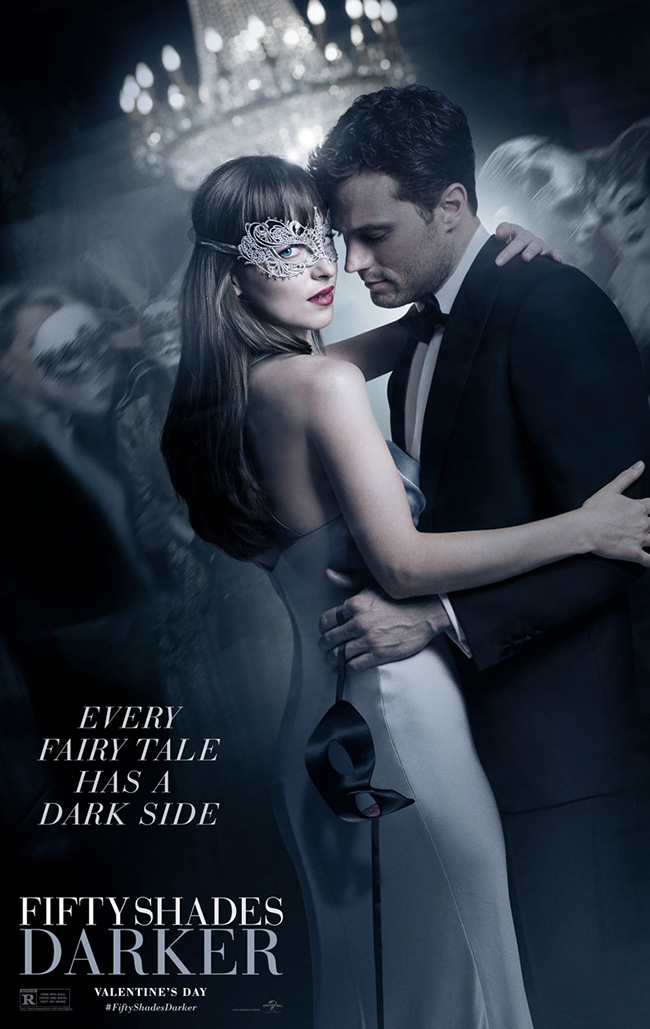 The movie poster for Fifty Shades Darker starring Jamie Dornan and Dakota Johnson