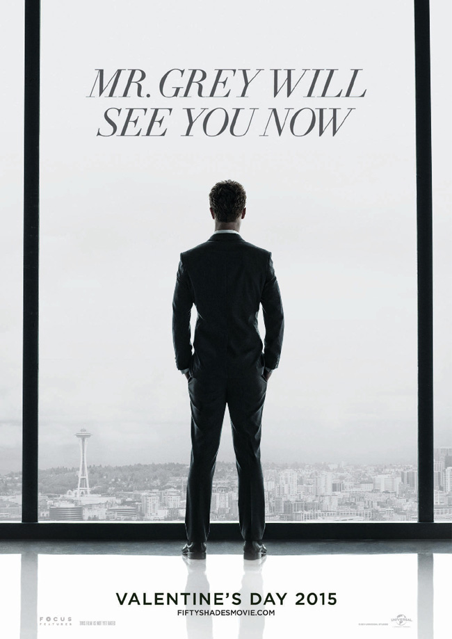 The movie poster for Fifty Shades of Grey starring Jamie Dornan and Dakota Johnson