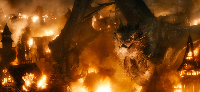 Benedict Cumberbatch as Smaug in The Hobbit: The Battle of the Five Armies