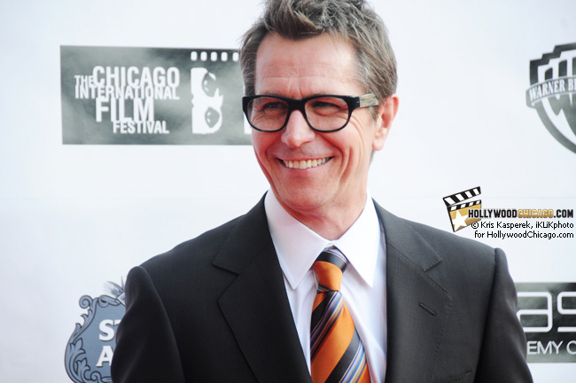 Gary Oldman at Chicago's Navy Pier for the red-carpet premiere of The Dark Knight on July 16, 2008. In the film, Oldman plays Lt. James Gordon